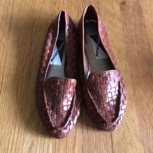 Vintage Leather Woven Loafers